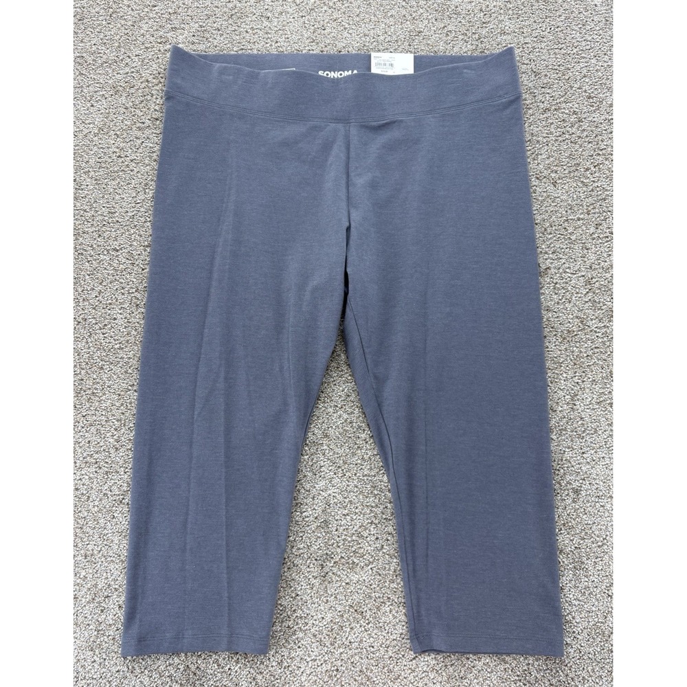 Sonoma Goods For Life Cropped Leggings Women's Size XL Captive Gray Pull-On NWT
